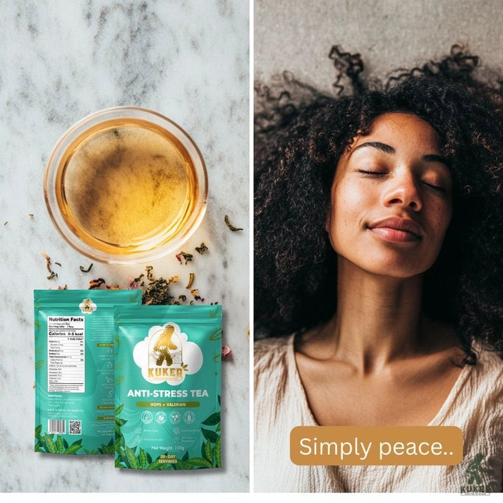 Aaponminimarket KUKER® Anti-Stress Tea 100g Loose Leaf | Relaxing Herbal Tea for Stress Relief & Anxiety