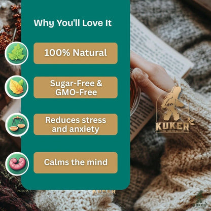 Aaponminimarket KUKER® Anti-Stress Tea 100g Loose Leaf | Relaxing Herbal Tea for Stress Relief & Anxiety