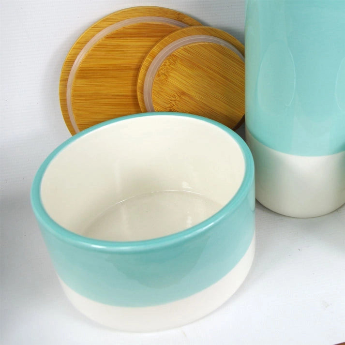 Aaponminimarket Kitchen Storage Jars Canisters with Ceramic Lids (3pc)