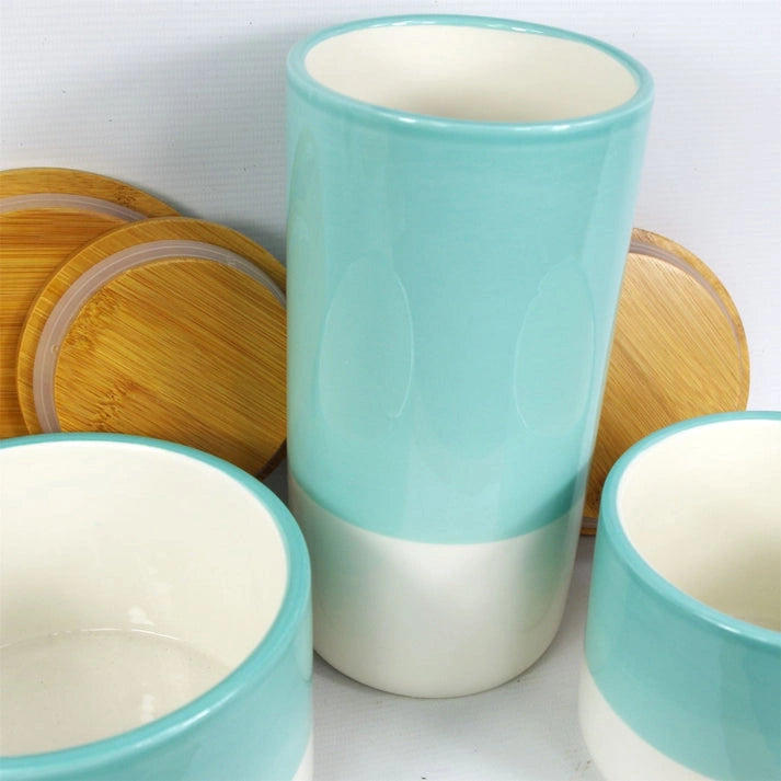 Aaponminimarket Kitchen Storage Jars Canisters with Ceramic Lids (3pc)