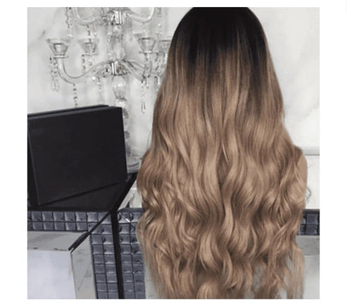 Aaponminimarket Korean Silk Gradient Long Curly Hair Wig