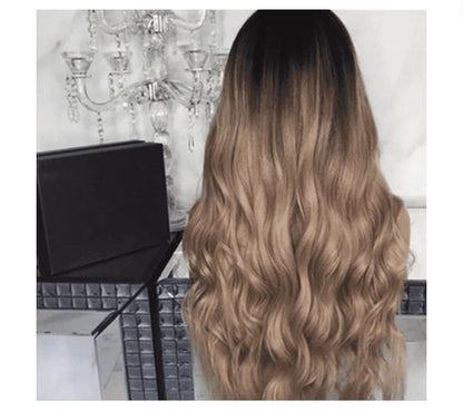Aaponminimarket Korean Silk Gradient Long Curly Hair Wig