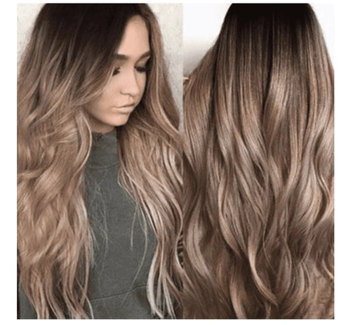 Aaponminimarket Korean Silk Gradient Long Curly Hair Wig