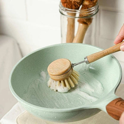 Aaponminimarket Long Handle Bamboo Dish Brush