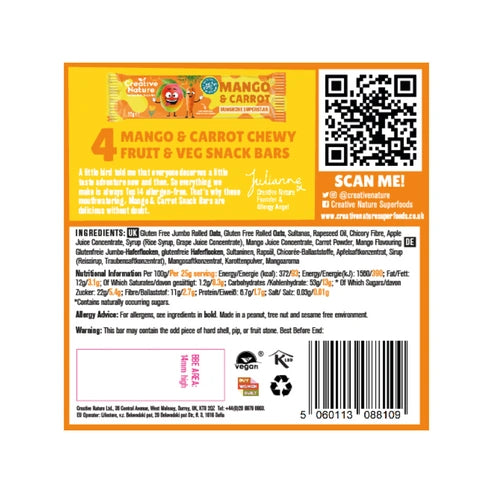 Aaponminimarket Mango & Carrot Kids Snack Bar – Multipack