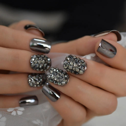 Aaponminimarket Metal False Nails for Women