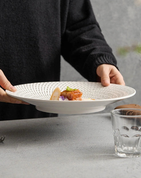 Aaponminimarket Meteor Shower Pattern Ceramic Plate