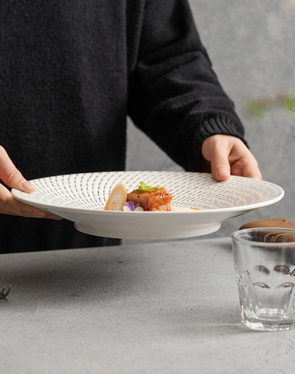 Aaponminimarket Meteor Shower Pattern Ceramic Plate