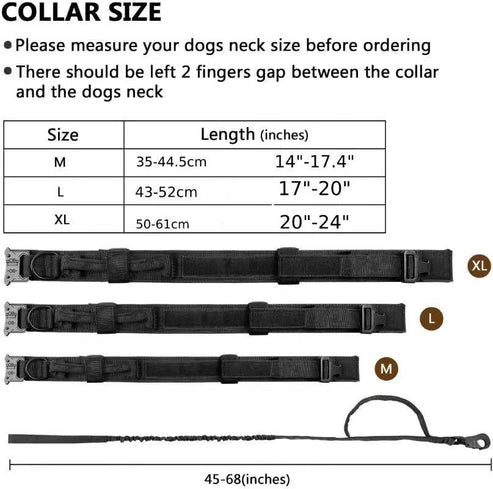 Aaponminimarket Military Tactical Dog Collar & Leash