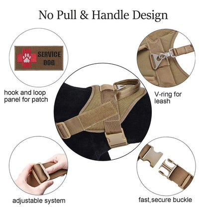 Aaponminimarket Military Tactical Dog Harness Patrol K9 Working Pet