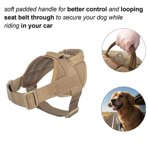 Aaponminimarket Military Tactical Dog Harness Patrol K9 Working Pet
