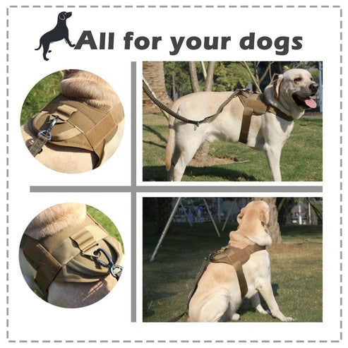 Aaponminimarket Military Tactical Dog Harness Patrol K9 Working Pet
