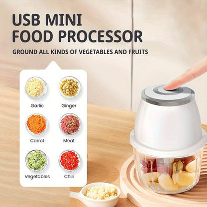 Aaponminimarket Mini USB Rechargeable Electric Food Processor
