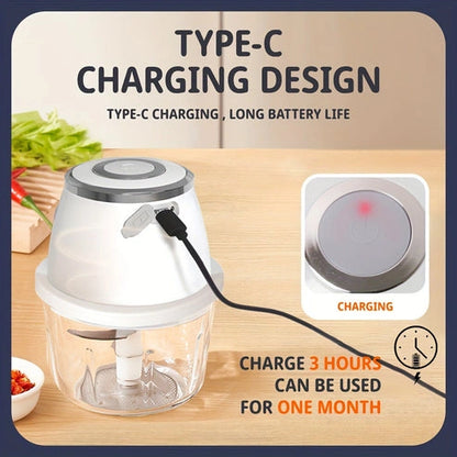 Aaponminimarket Mini USB Rechargeable Electric Food Processor