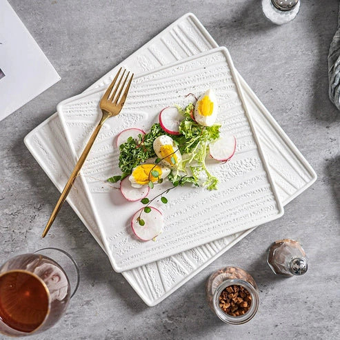 Aaponminimarket Modern Square Ceramic Dinner Plate