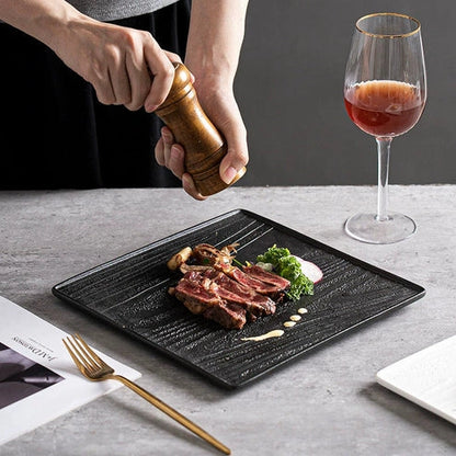 Aaponminimarket Modern Square Ceramic Dinner Plate