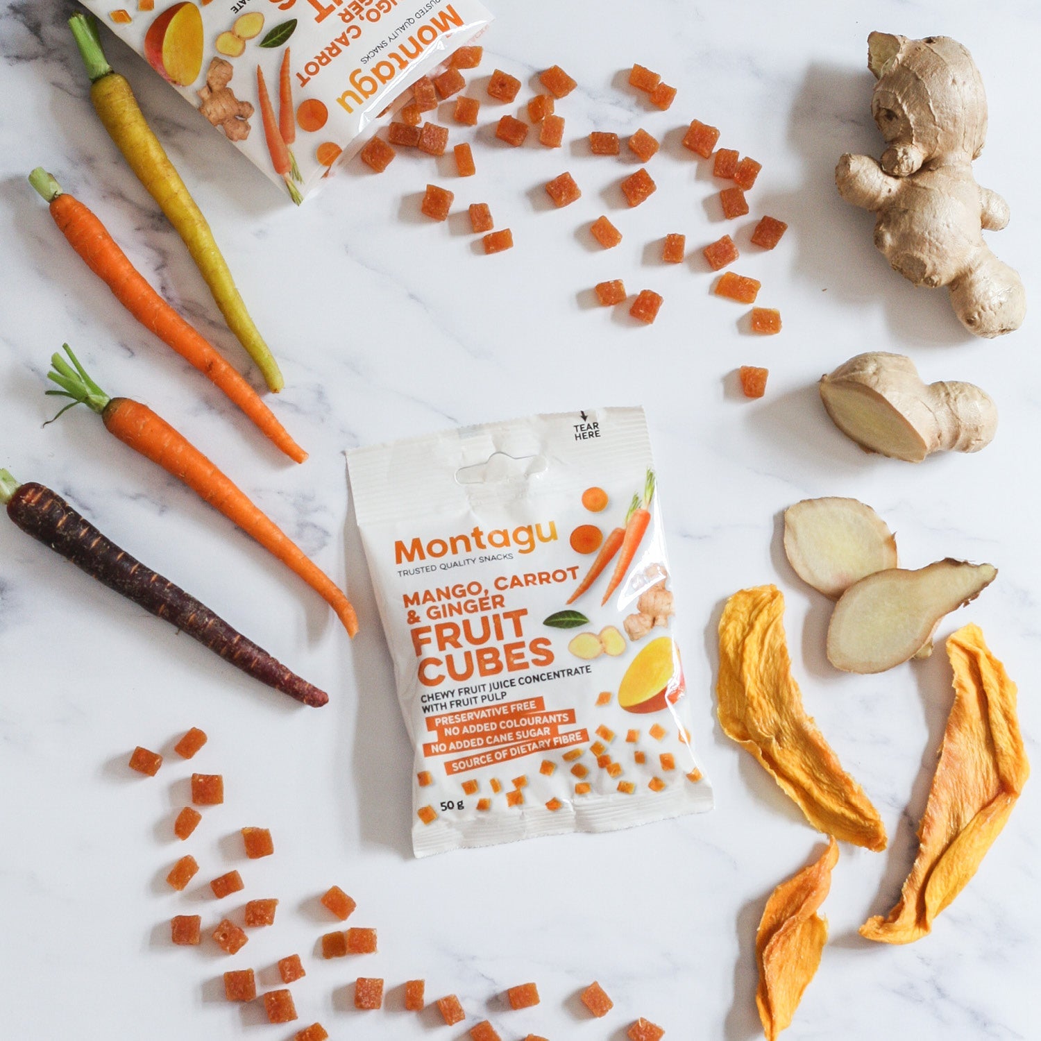 Aaponminimarket Montagu: Fruit Cubes - Mango, Carrot & Ginger