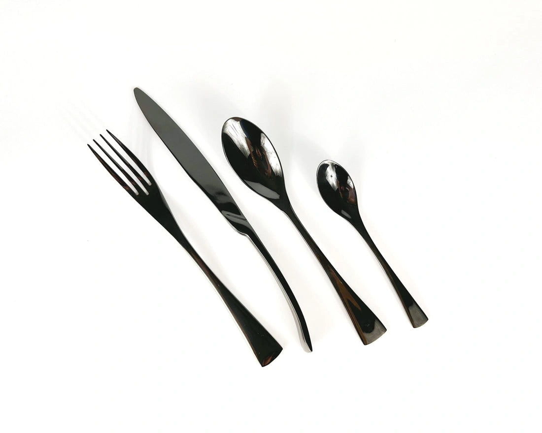 Aaponminimarket Munich Black Stainless Steel Cutlery Sets