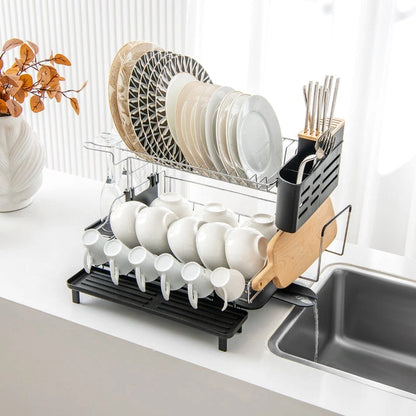 Aaponminimarket NNECW 2-Tier Detachable Dish Drying Rack