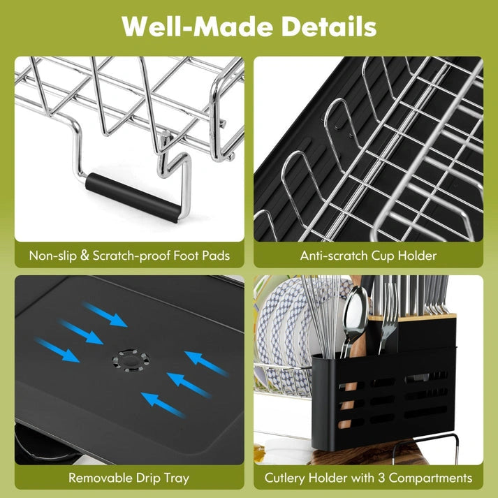 Aaponminimarket NNECW 2-Tier Detachable Dish Drying Rack