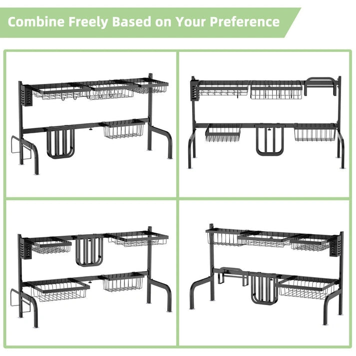 Aaponminimarket NNECW 2-Tier Over Sink Adjustable Dish Drying Rack