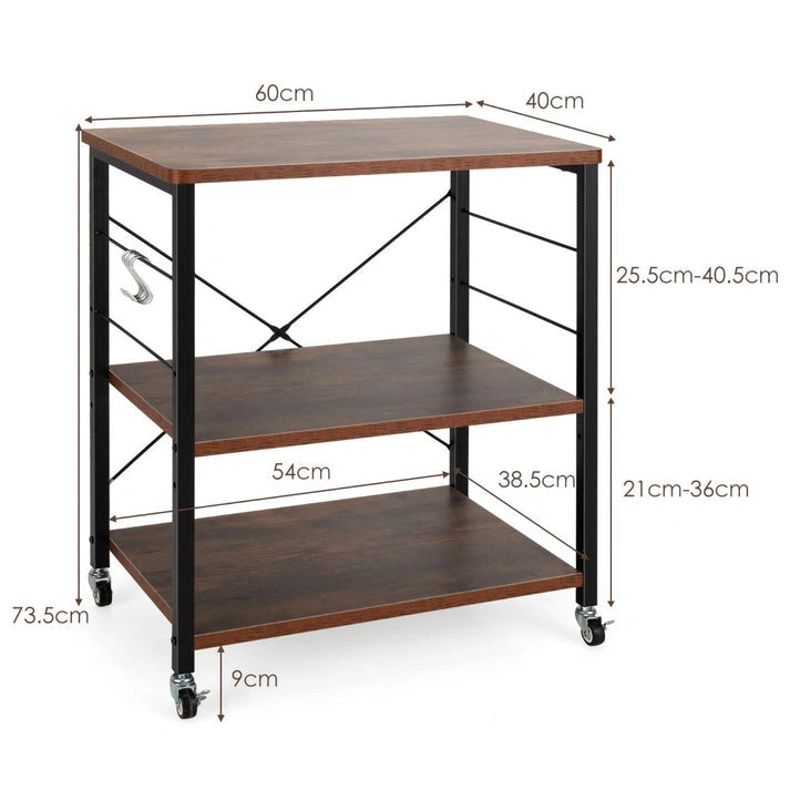 Aaponminimarket NNECW 3-Layer Kitchen Rolling Cart