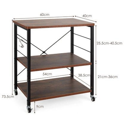 Aaponminimarket NNECW 3-Layer Kitchen Rolling Cart
