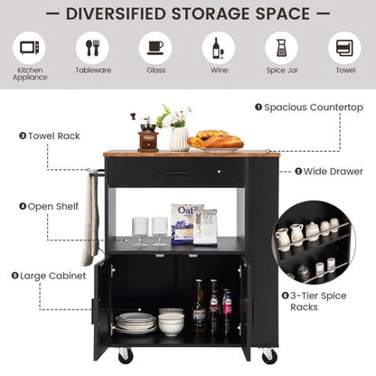 Aaponminimarket NNECW 3-Rack Kitchen Trolley