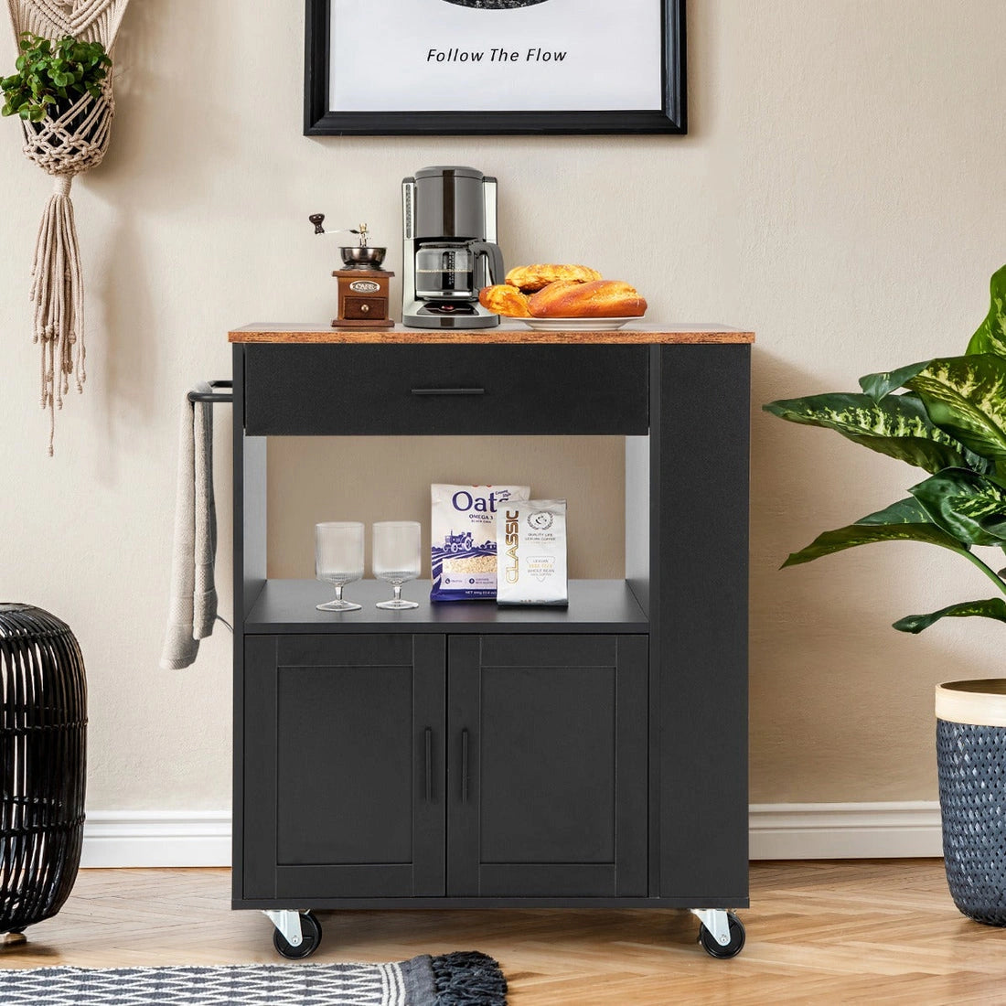 Aaponminimarket NNECW 3-Rack Kitchen Trolley