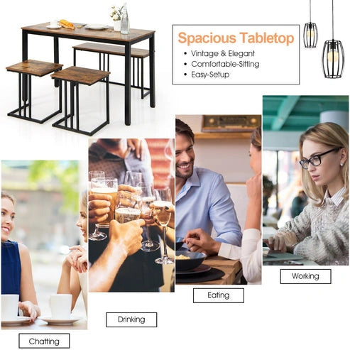 Aaponminimarket NNECW 4-Piece Dining Table Set