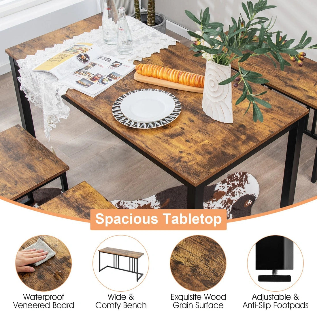 Aaponminimarket NNECW 4-Piece Dining Table Set