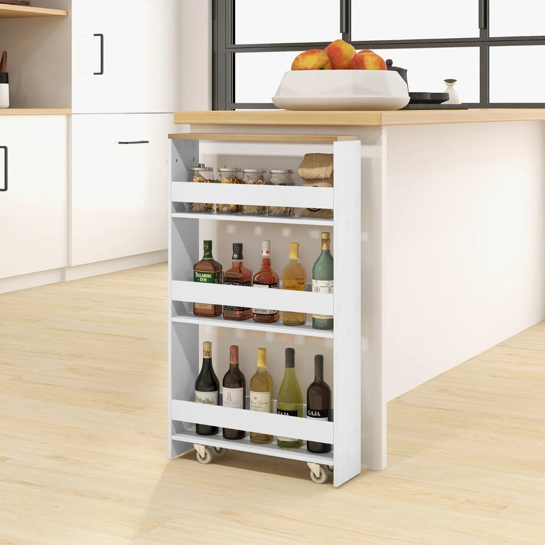 Aaponminimarket NNECW 4-Tier Slim Rolling Trolley