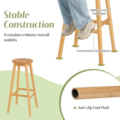 Aaponminimarket NNECW Bamboo Bar Stools Set