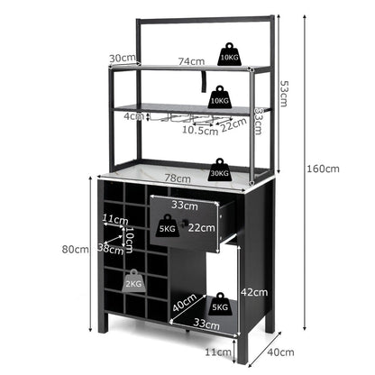 Aaponminimarket NNECW Freestanding Kitchen Cabinet