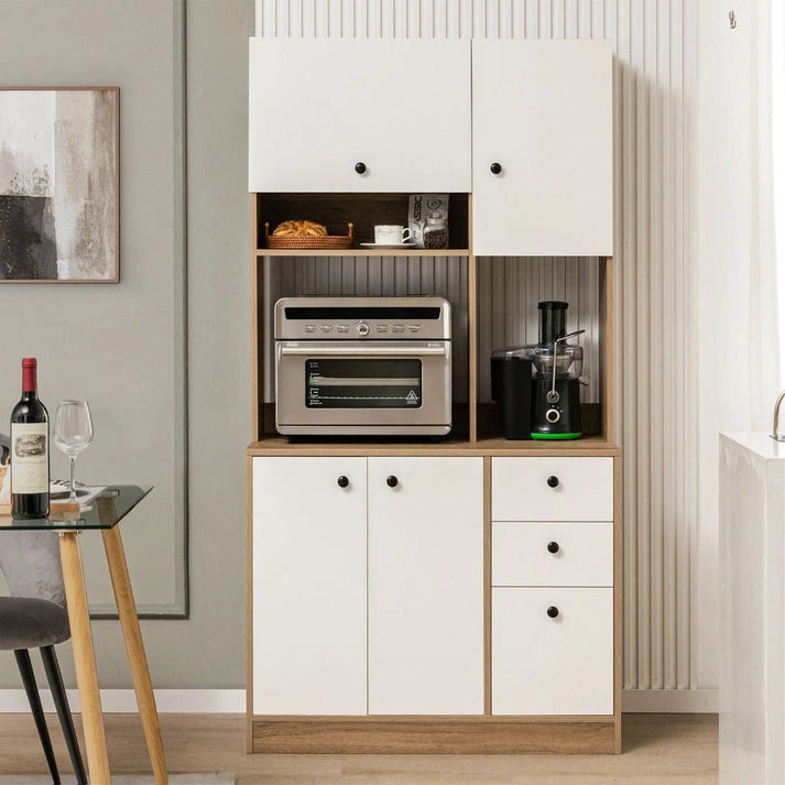 Aaponminimarket NNECW Freestanding Kitchen Pantry Cabinet