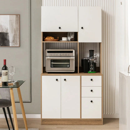 Aaponminimarket NNECW Freestanding Kitchen Pantry Cabinet