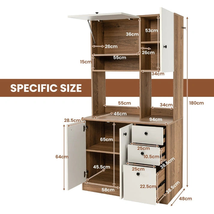 Aaponminimarket NNECW Freestanding Kitchen Pantry Cabinet