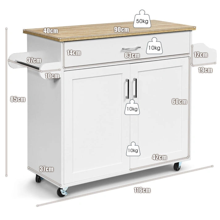 Aaponminimarket NNECW Kitchen Island Rolling Cart
