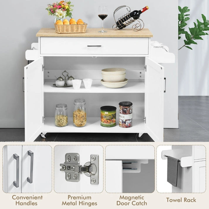 Aaponminimarket NNECW Kitchen Island Rolling Cart