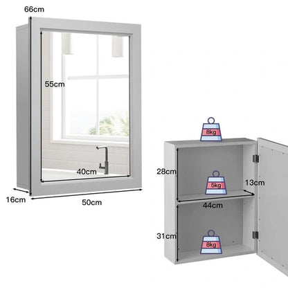 Aaponminimarket NNECW Mirror Cabinet with Wall Mounted
