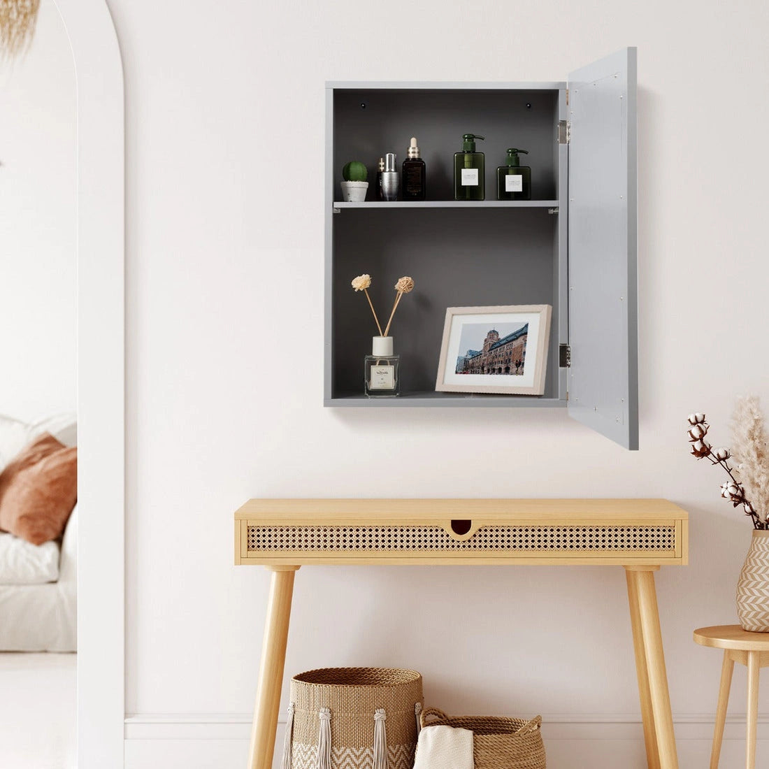 Aaponminimarket NNECW Mirror Cabinet with Wall Mounted