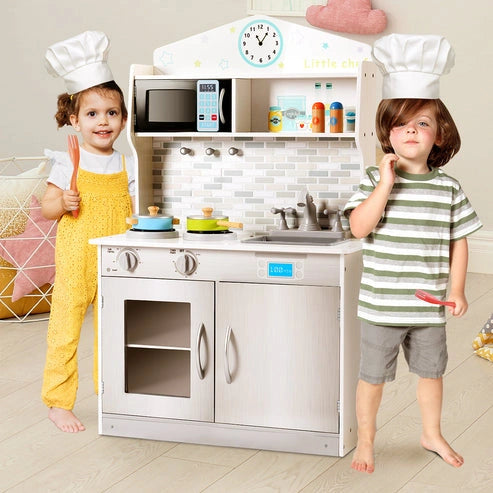 Aaponminimarket NNECW Wooden Toy Kitchen Playset