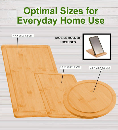 Aaponminimarket NNEDSZ 3 Pieces Bamboo Cutting Board
