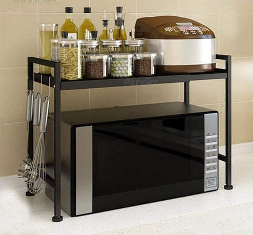 Aaponminimarket NNEDSZ Adjustable Microwave Shelf (Black)