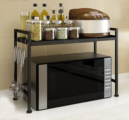Aaponminimarket NNEDSZ Adjustable Microwave Shelf (Black)