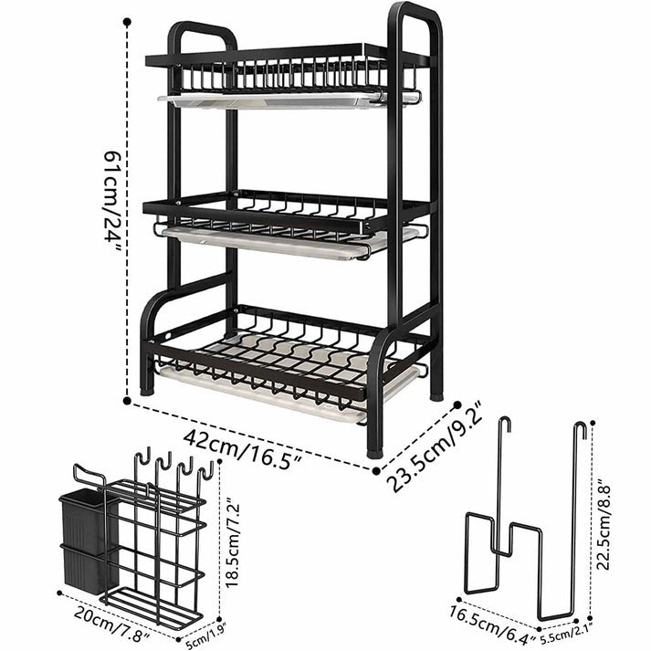 Aaponminimarket NNEDSZ Dish Rack 3 Tier Dish Dryer