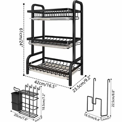 Aaponminimarket NNEDSZ Dish Rack 3 Tier Dish Dryer