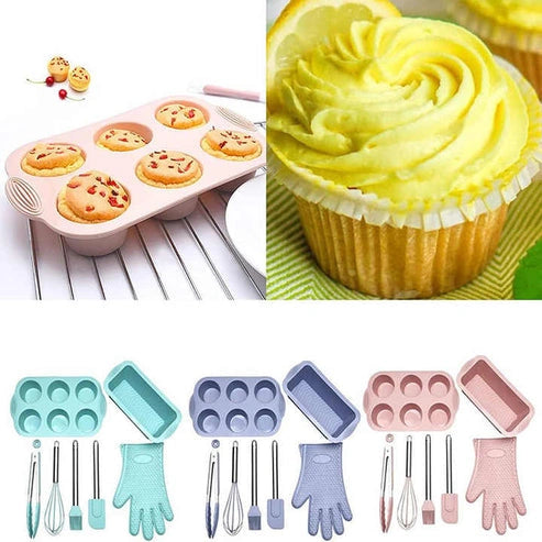 Aaponminimarket NNEDSZ Grey Silicone Bakeware Set
