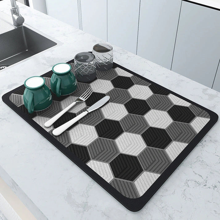 Aaponminimarket NNEDSZ Hexagonal patterns Kitchen Drying Mat