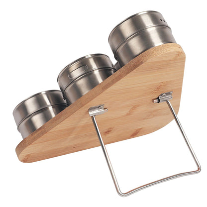 Aaponminimarket NNEDSZ Magnetic Triangular Bamboo Spice Rack
